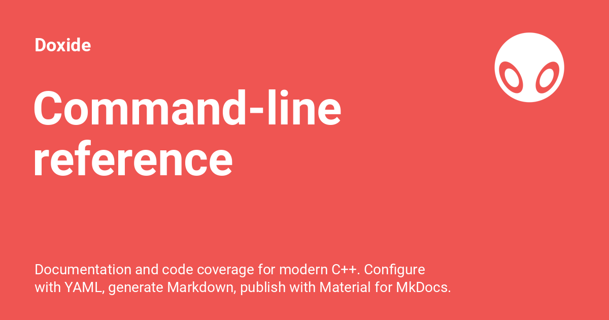 Command-line reference - Doxide